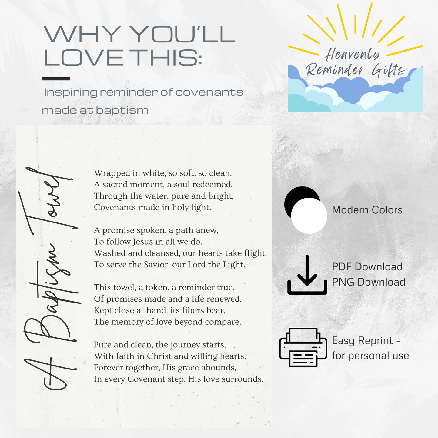 Wrapped in White Baptism Towel Poem