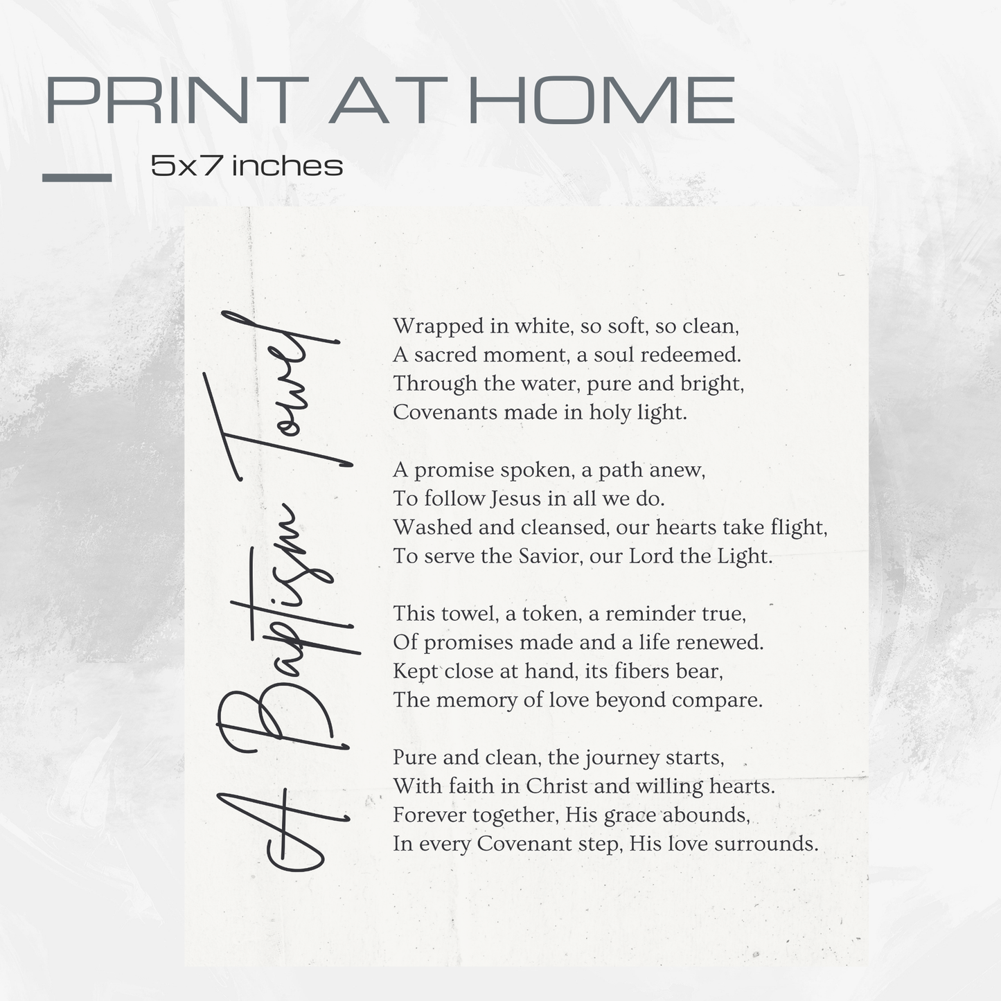 Wrapped in White Baptism Towel Poem