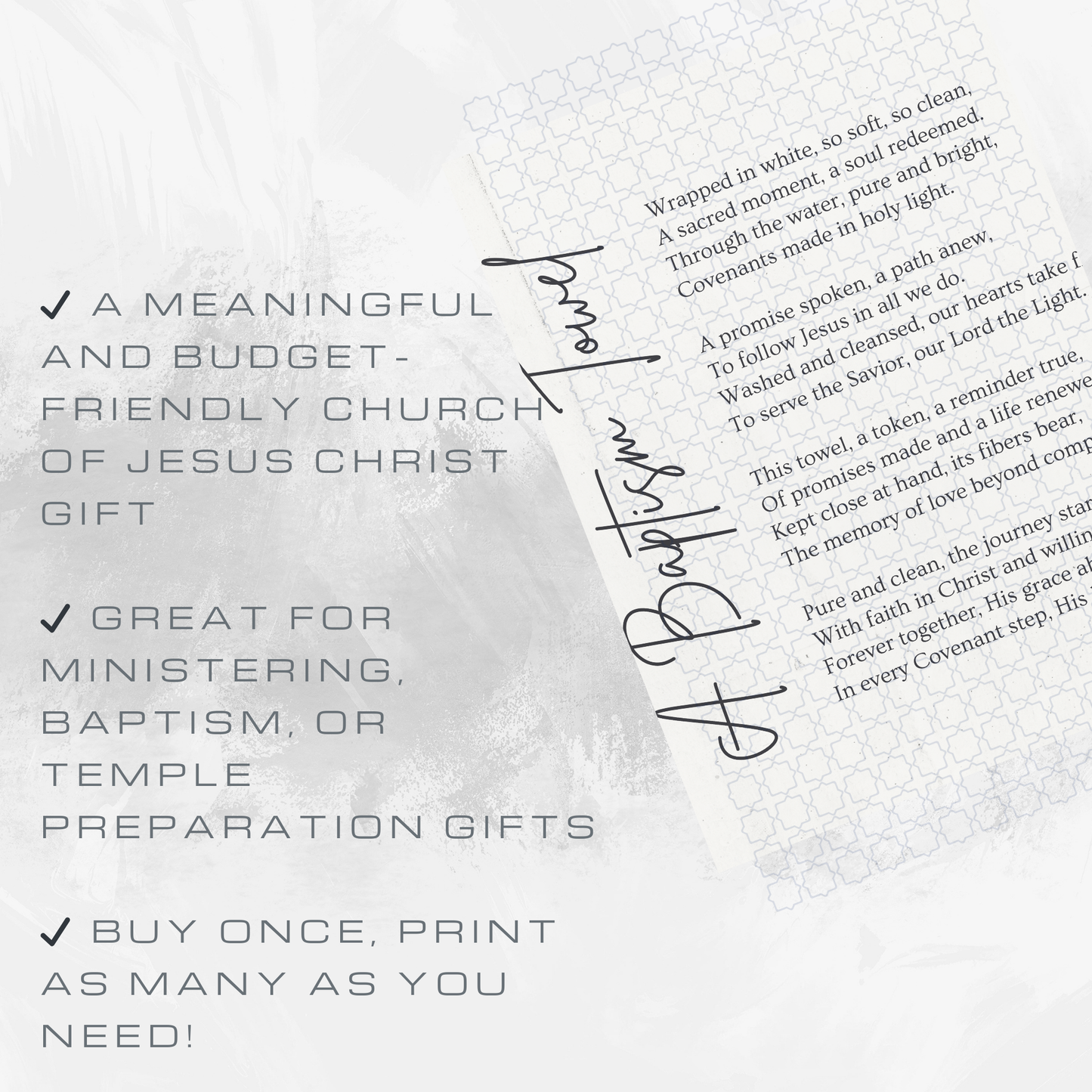 Wrapped in White Baptism Towel Poem