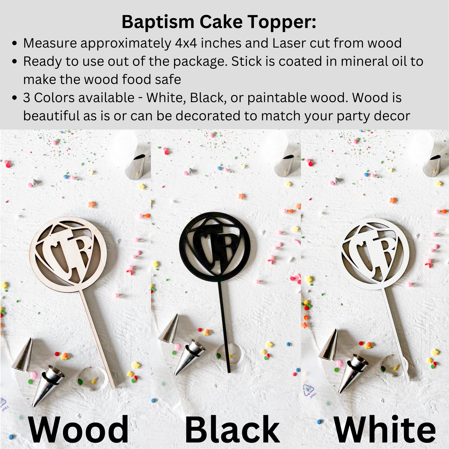 CTR Baptism Cake Topper