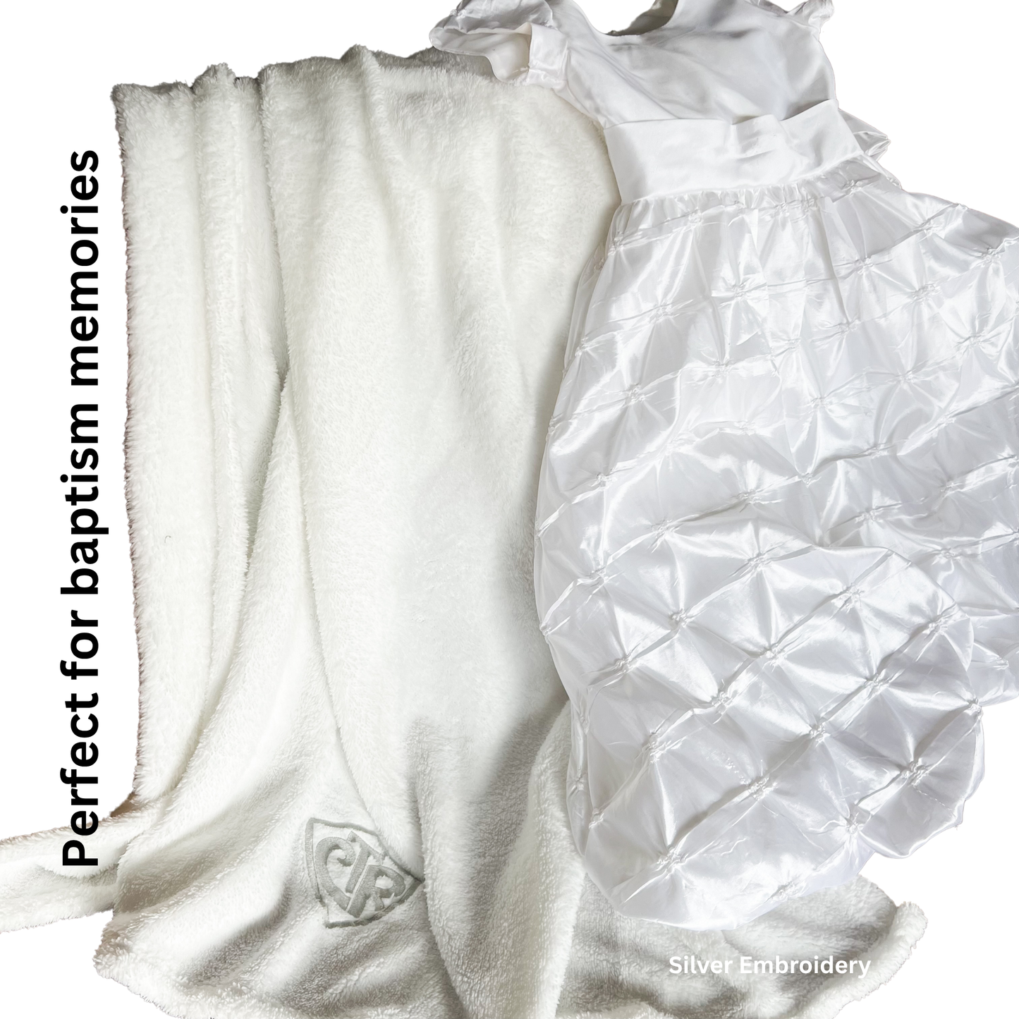 White CTR LDS Baptism Blanket