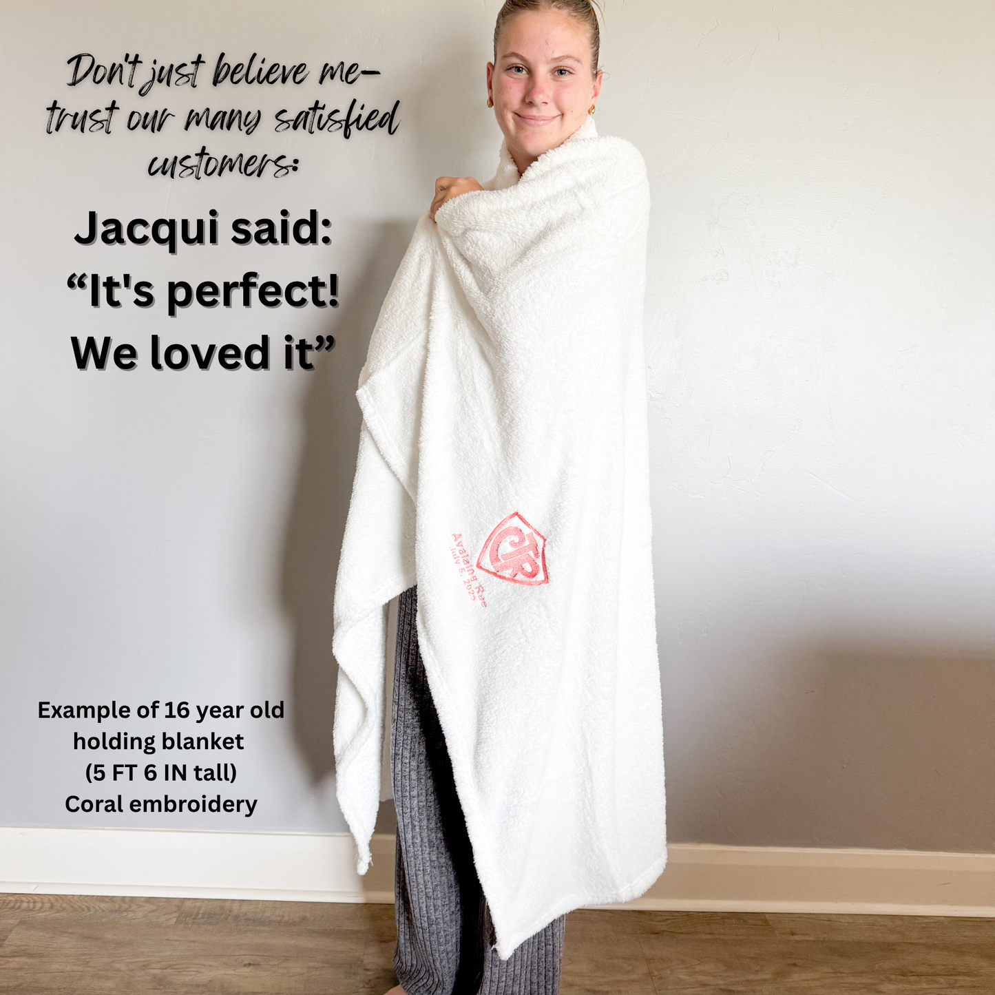 White CTR LDS Baptism Blanket