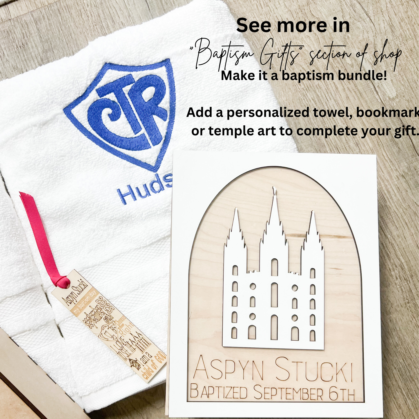White CTR Baptism Blanket