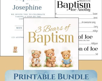 3 Bears of Baptism Party Pack