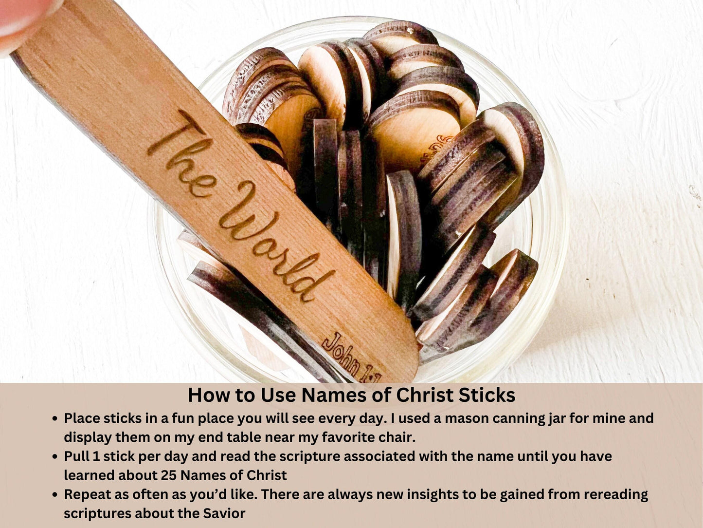 25 Names of Christ Bible Verse Sticks