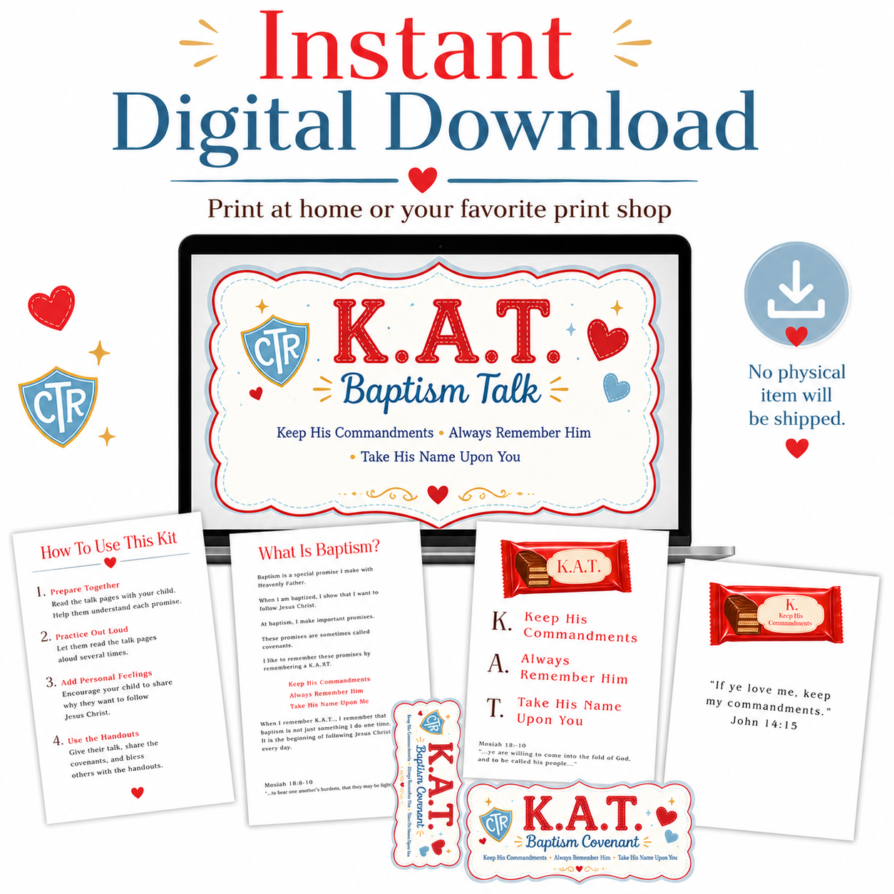 K.A.T. Baptism Talk Printable Set
