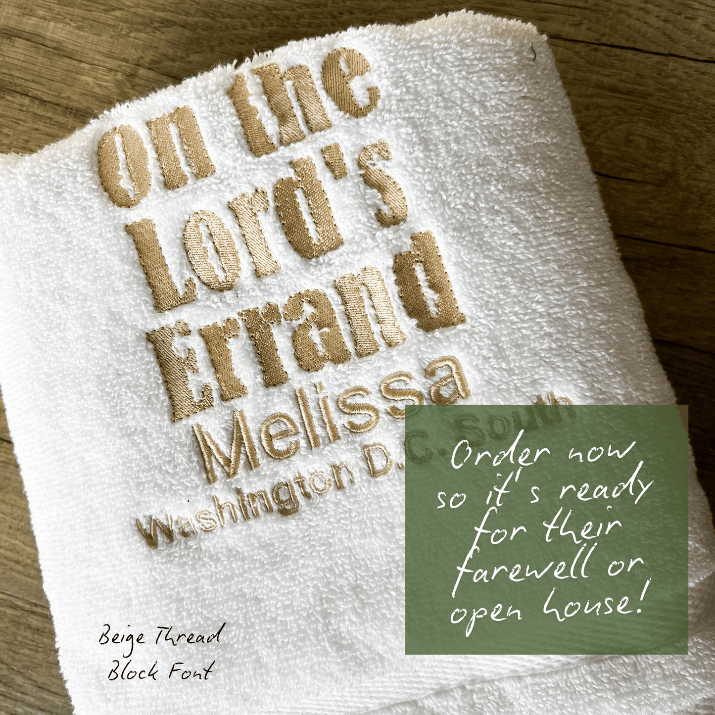 On the Lord's Errand LDS Missionary Towel