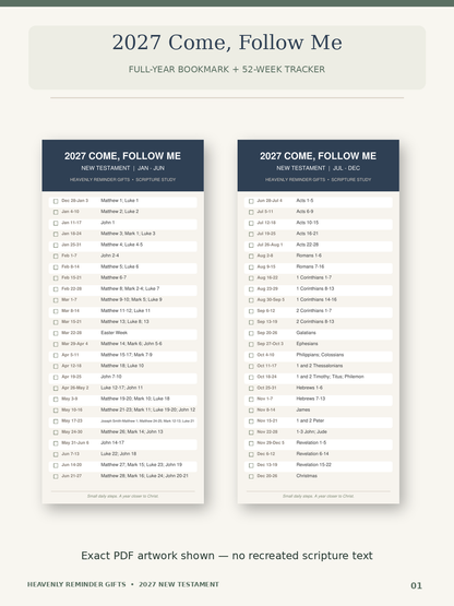 2027 Come Follow Me Reading Schedule