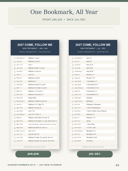2027 Come Follow Me Reading Schedule