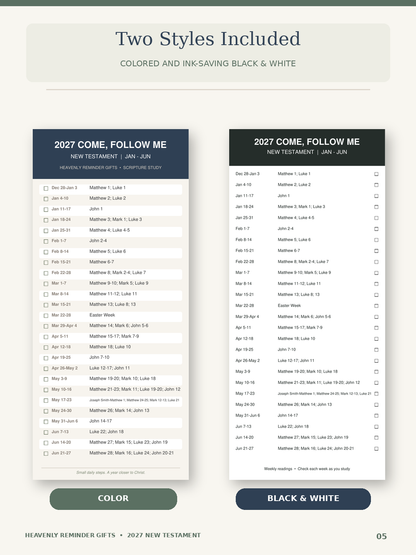 2027 Come Follow Me Reading Schedule