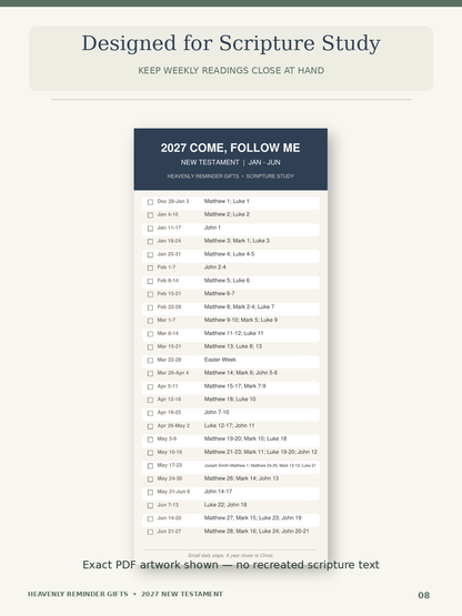 2027 Come Follow Me Reading Schedule
