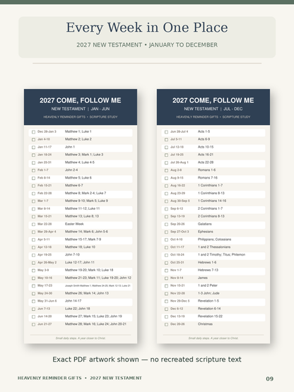 2027 Come Follow Me Reading Schedule