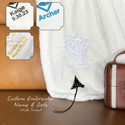White CTR LDS Baptism Blanket