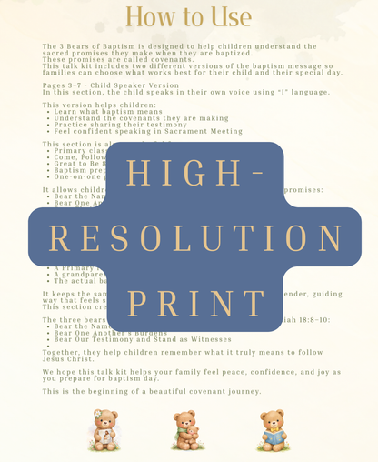 3 Bears of Baptism Talk