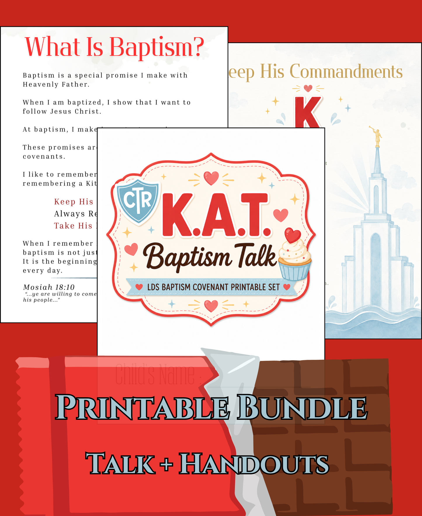 K.A.T. Baptism Talk Printable Set