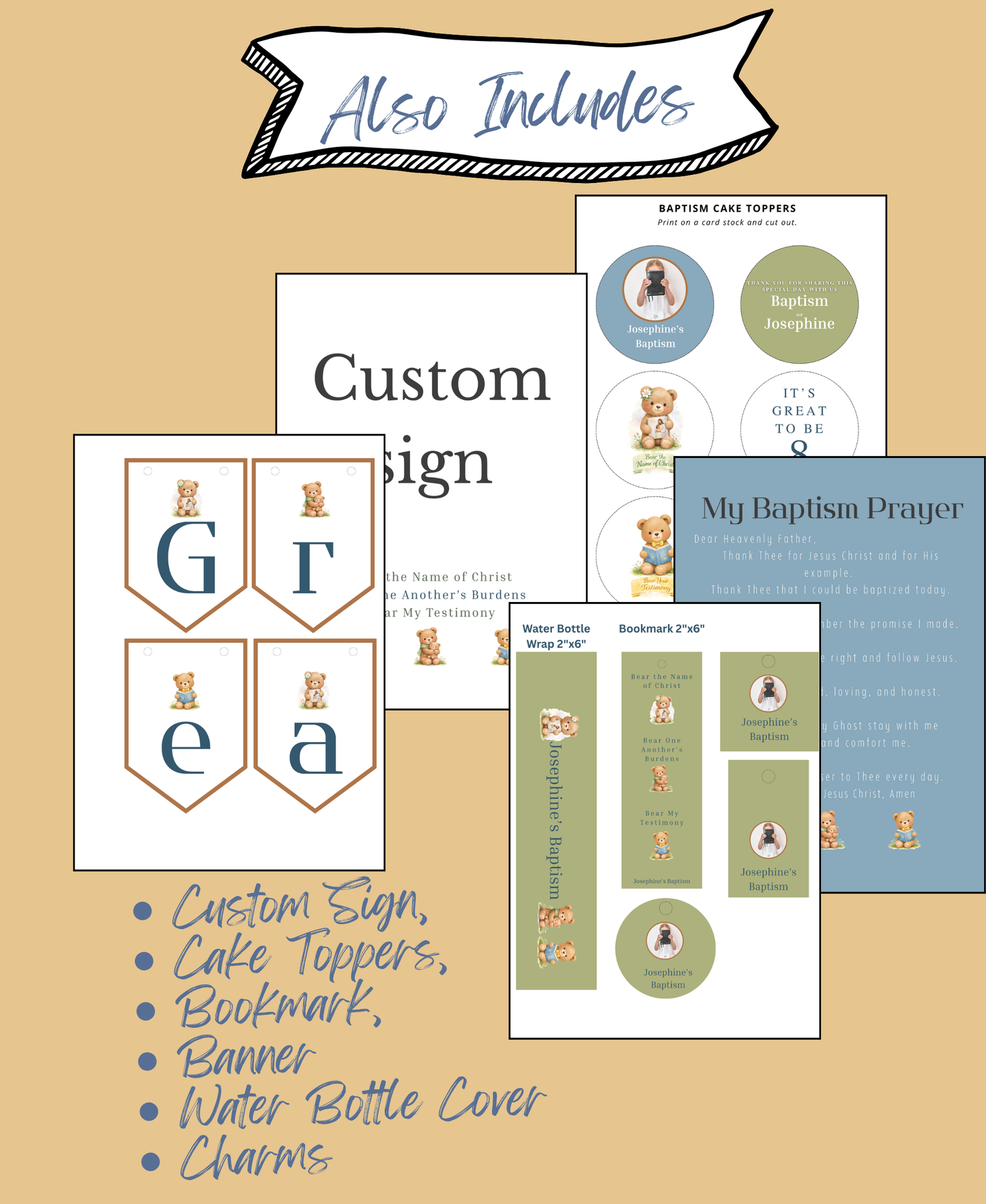 3 Bears of Baptism Printable Bundle