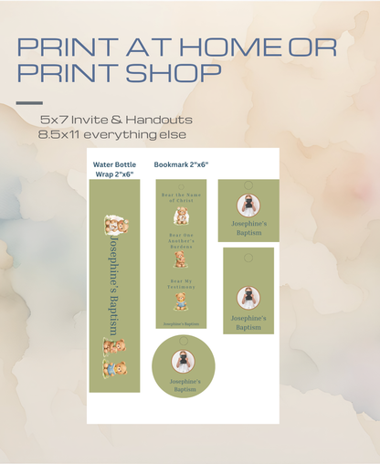 3 Bears of Baptism Printable Bundle