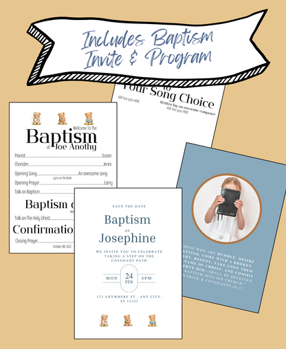 3 Bears of Baptism Printable Bundle