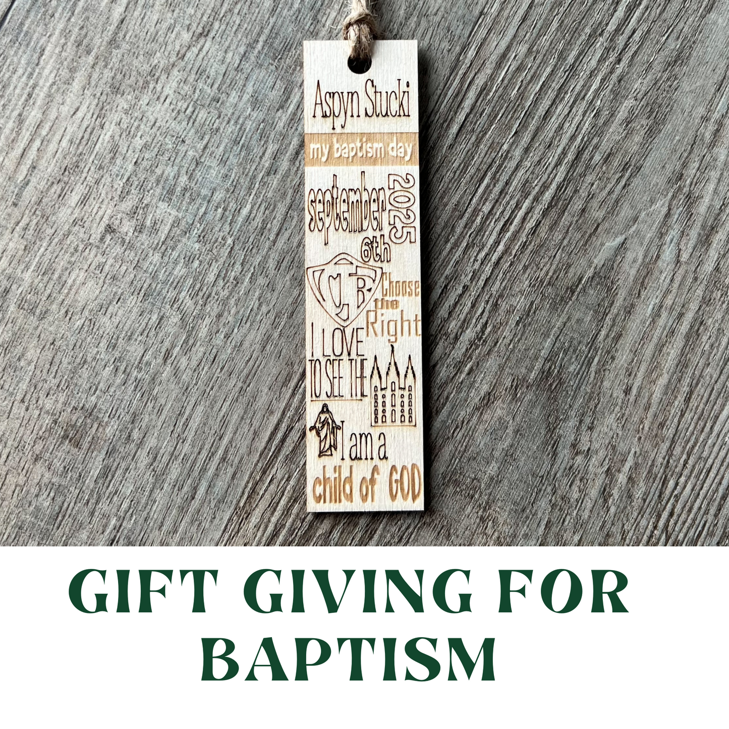 Baptism Themed Bookmark