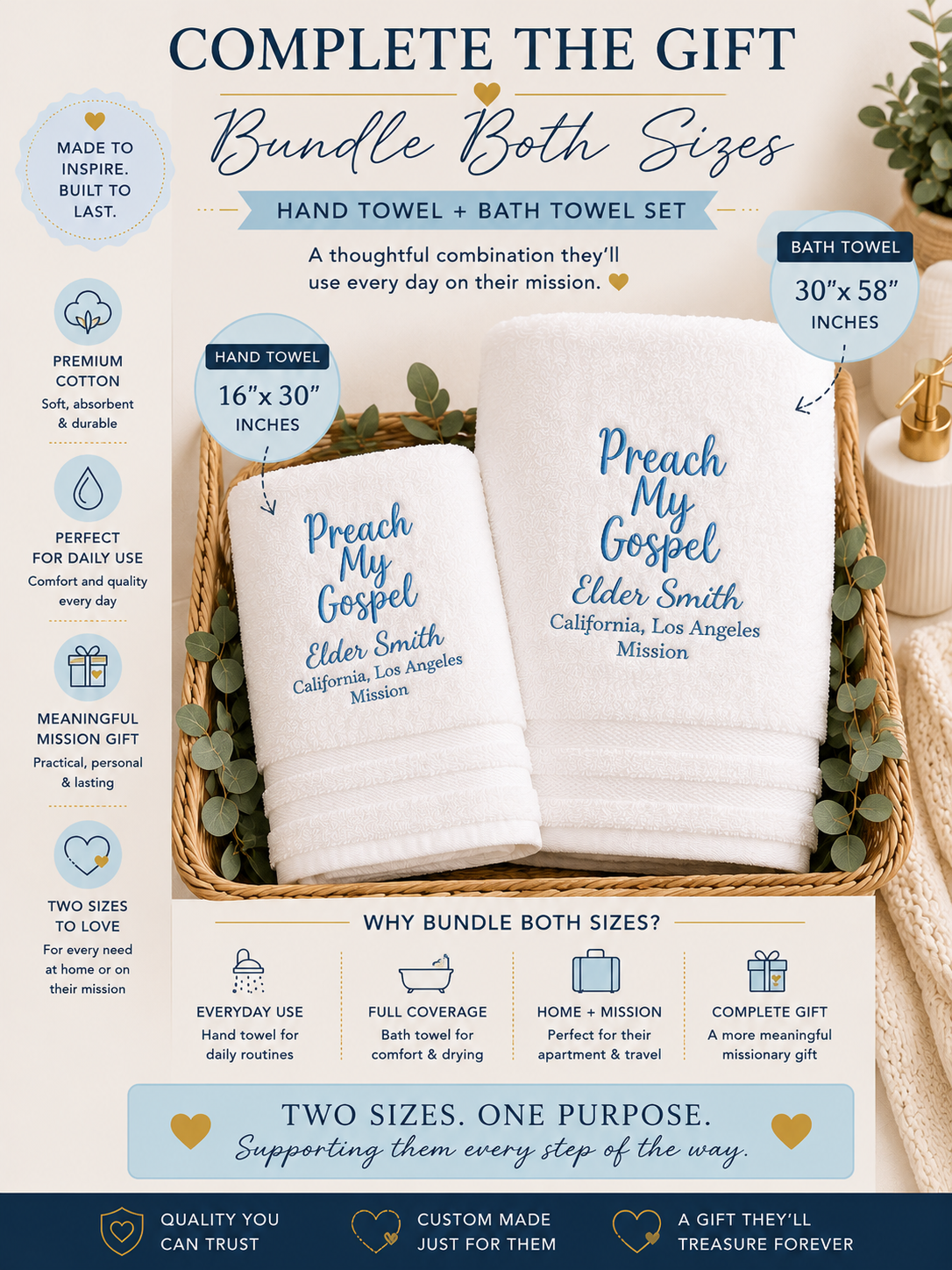 Personalized Missionary Towels