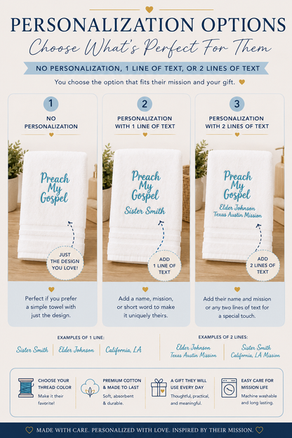 Personalized Missionary Towels