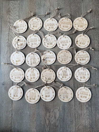 25 Names of Christ Wooden Ornament Set – Doctrine & Covenants Collection