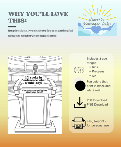 LDS General Conference Activity Packet
