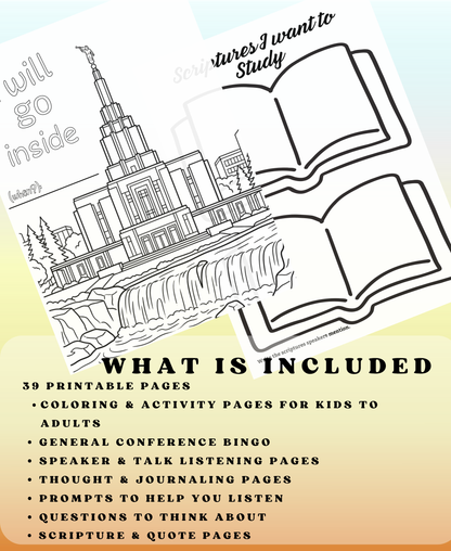 LDS General Conference Activity Packet