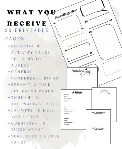LDS General Conference Activity Packet