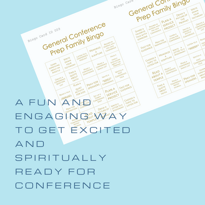 General Conference Prep Bingo Game