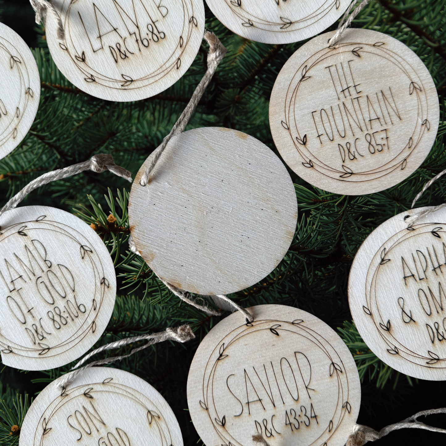 25 Names of Christ Wooden Ornament Set – Doctrine & Covenants Collection