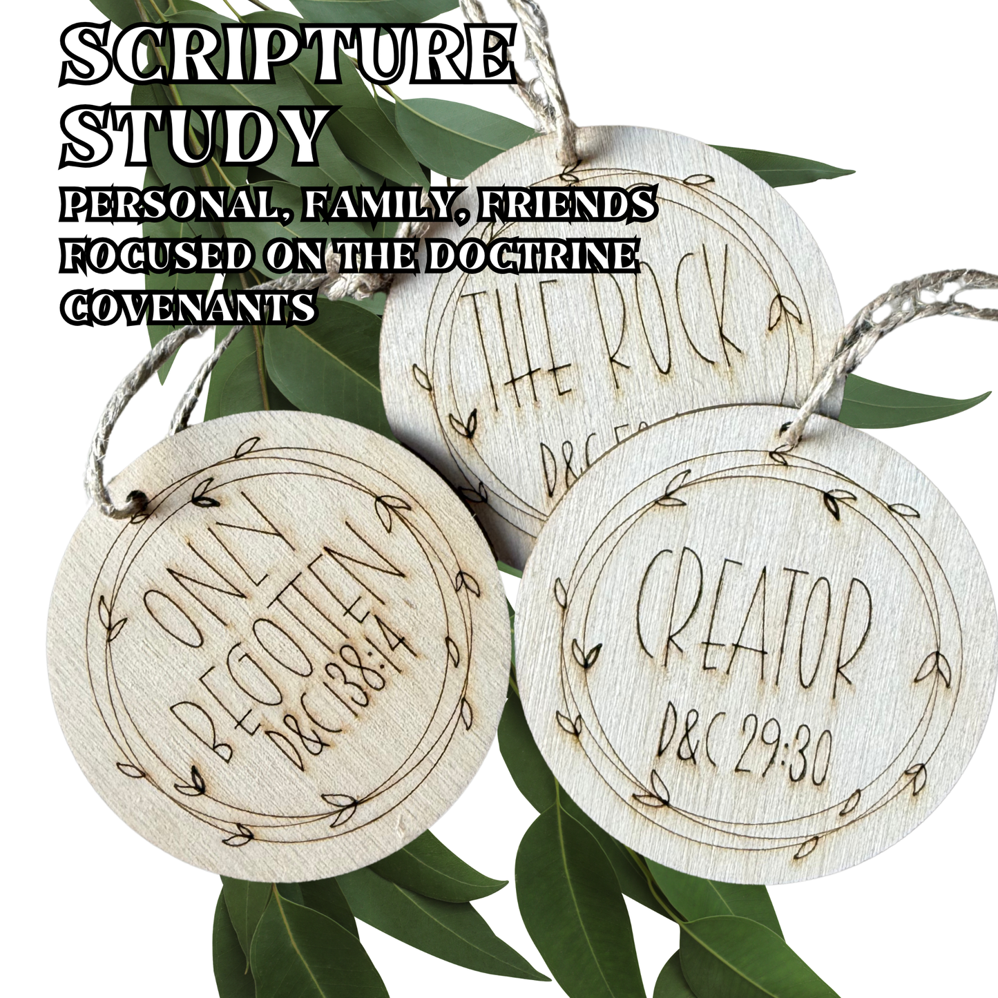 25 Names of Christ Wooden Ornament Set – Doctrine & Covenants Collection