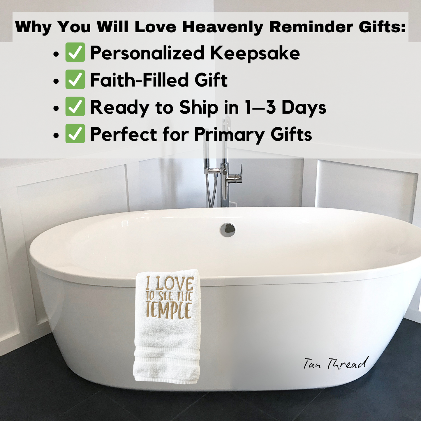 I Love to See the Temple – LDS Baptism Towel for Kids