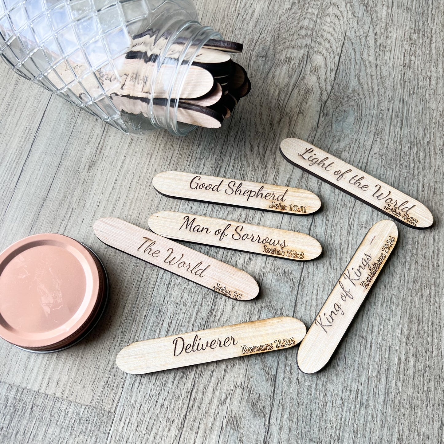 25 Names of Christ Bible Verse Sticks