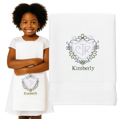 Custom CTR Baptism Towel | Floral
