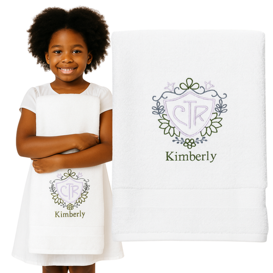 Custom CTR Baptism Towel | Floral