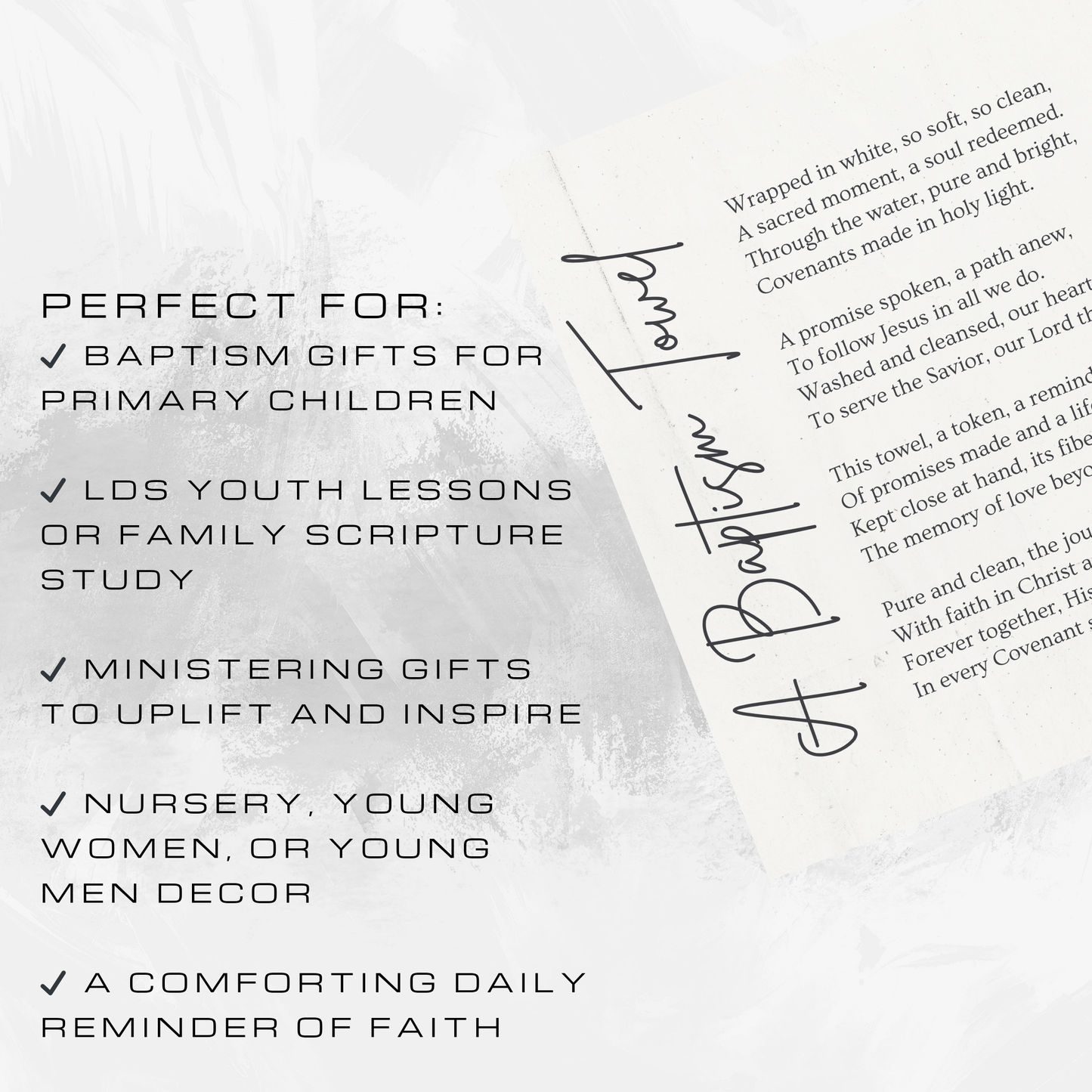 Wrapped in White Baptism Poem Card & Envelope