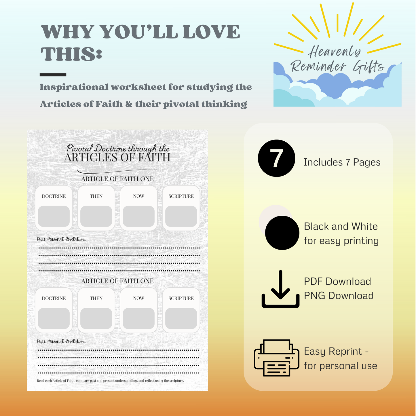 Articles of Faith Study Guide | Printable