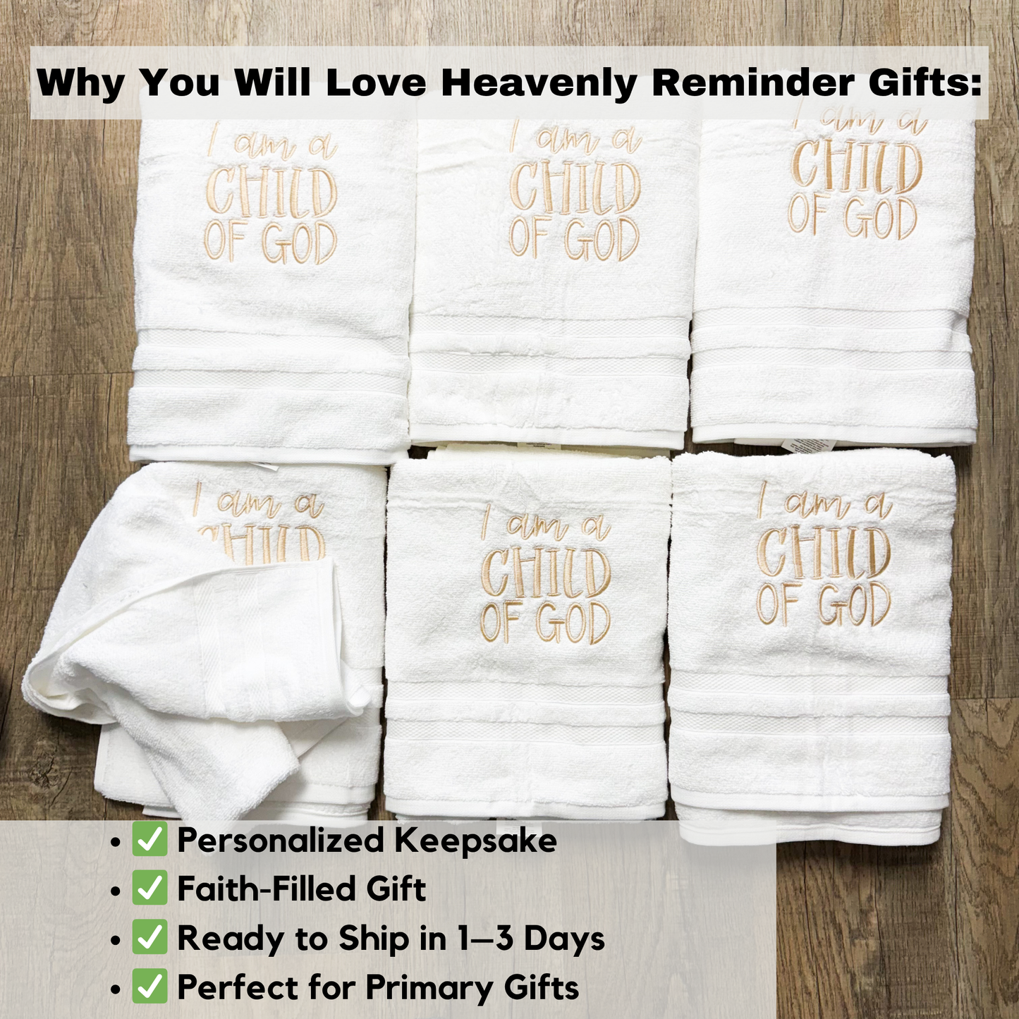 Child of God | Personalized LDS Baptism Towel