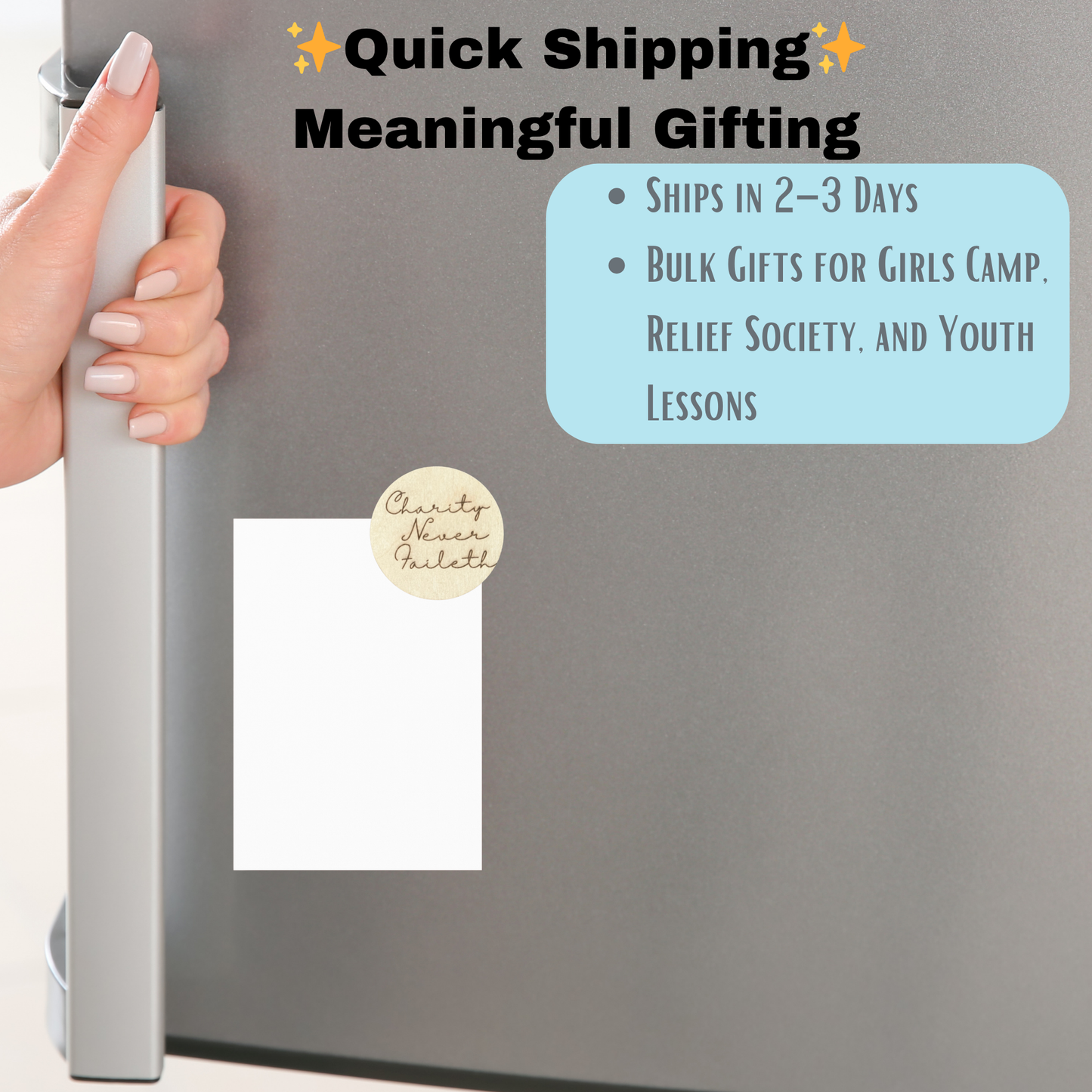 Relief Society Magnet | Charity Never Failth