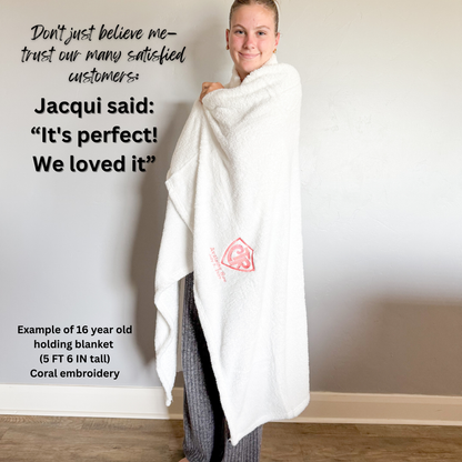 White CTR LDS Baptism Blanket