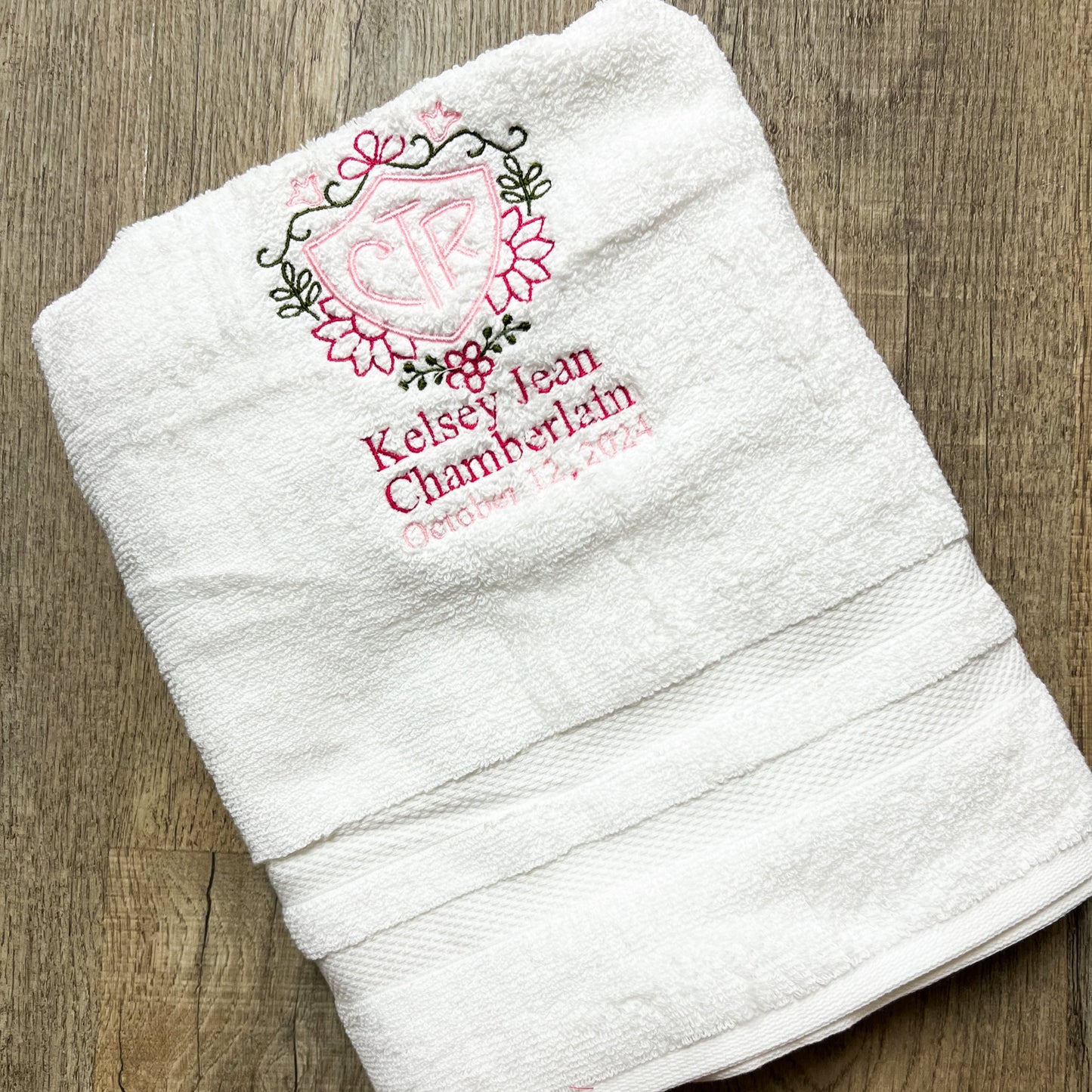 Custom CTR Baptism Towel | Floral