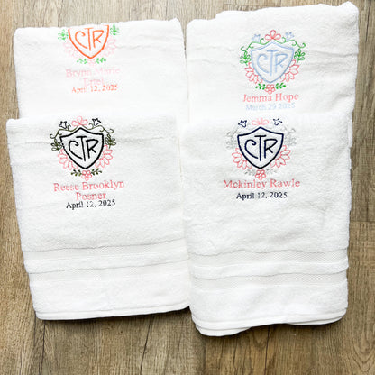 Custom CTR Baptism Towel | Floral