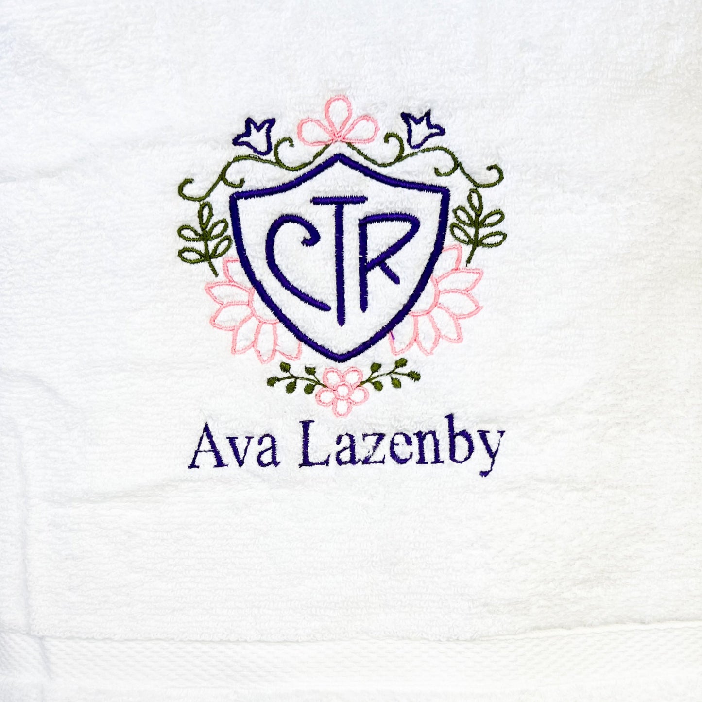 Custom CTR Baptism Towel | Floral