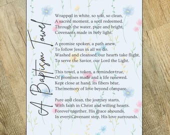 Baptism Poem Printable: LDS Covenant Reminder, Holy Ghost Decor (5x...