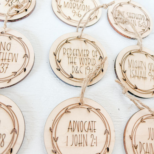 25 Names of Jesus Christ Ornaments: Bible, Book of Mormon, Doctrine and Covenants