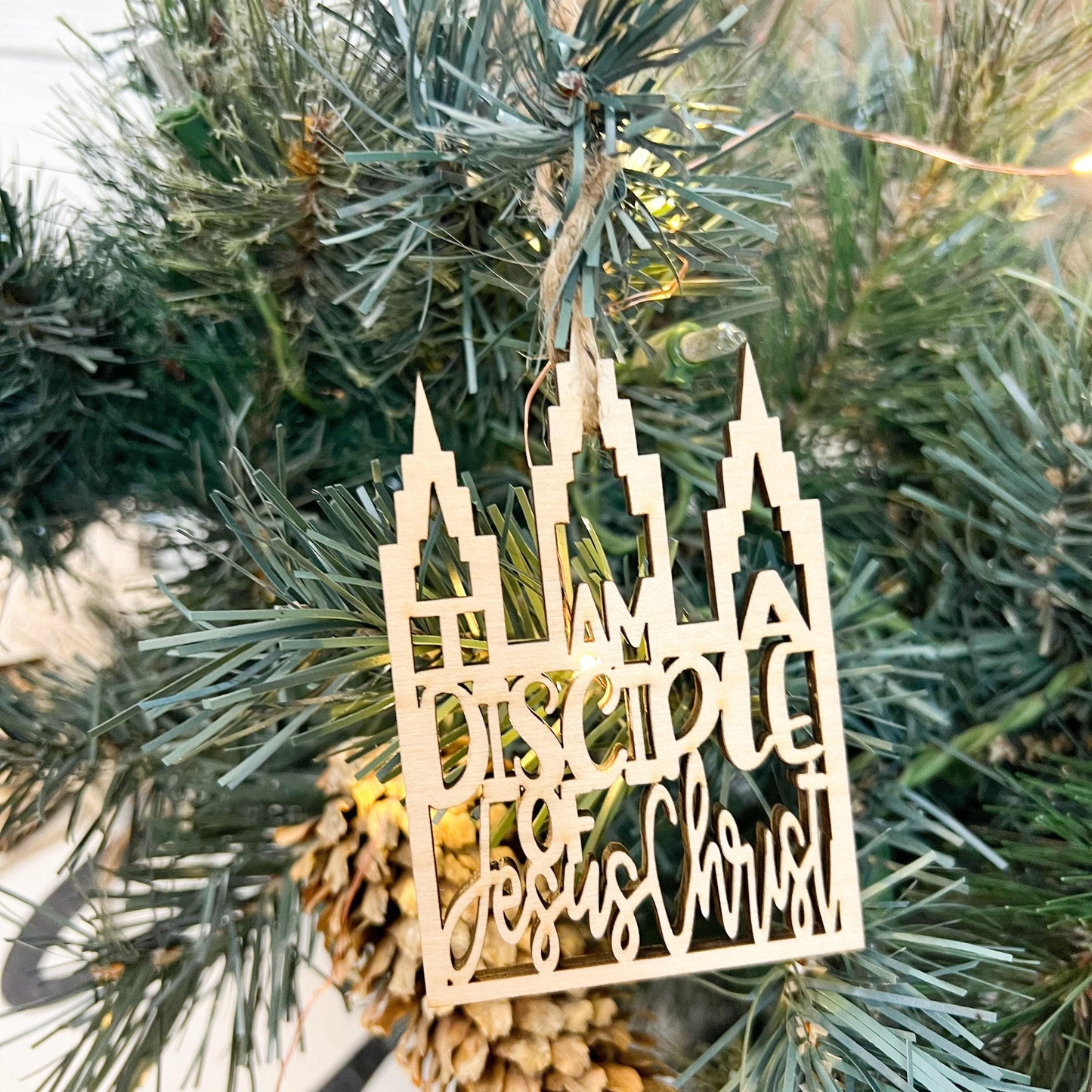 I am a Disciple of Jesus Christ Ornament: Temple Outline