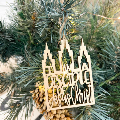 I am a Disciple of Jesus Christ Ornament: Temple Outline