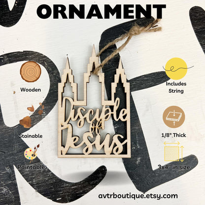 I am a Disciple of Jesus Christ Ornament: Temple Outline