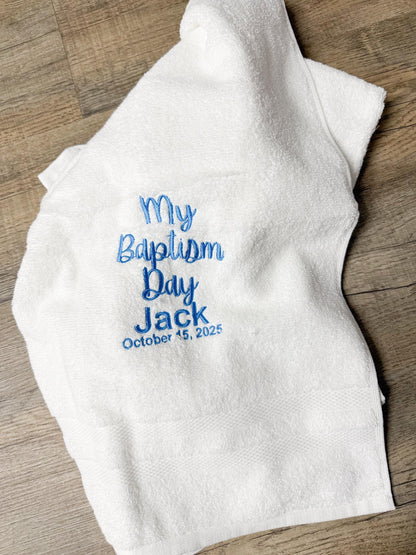 Personalized Baptism Towel for Any Age